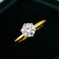 S925 Silver 6-Claw Ring with 65mm Round 1ct Moissanite-0-4