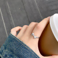 wholesale S925 Sterling Silver Bow Ring for Women, Sweet and Cute with Irregular Wrinkle Texture, Simple and Luxurious High-End Sense Ring-0-3