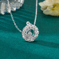 S925 Silver Dreamcatcher Wreath Necklace with Moissanite Pendant-0-0