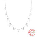 wholesale S925 Sterling Silver INS Style Mini Star Moon Lightning Layered Choker Necklace, Popular Women's Necklace-0-6