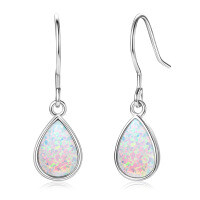 S925 Silver White Opal Earrings, Arched Design, Wholesale, Cross-border Live Sales.-Q style [Clearance Sale with Free Shipping]  925 Silver