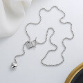 wholesale S925 Sterling Silver Lock-shaped OT Buckle 3D Heart Necklace, New Ins Versatile Necklace-0-2