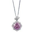 wholesale S925 Silver New Rose Petal Necklace for Women with 10mm Rose Purple Pendant, Fashionable and Elegant Live Streaming Style for Dropshipping-0-4