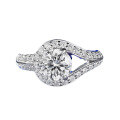 wholesale 925 Silver Zhuo Zhifan Jewelry New 1 Carat Ring Band 65mm Round Diamond Ring for Women Fashion Versatile-0-4
