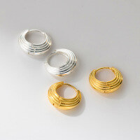 wholesale 925 Sterling Silver Fresh and Sweet Ins-Style Minimalist Exquisite Multi-Layer Arc Ear Clips M06581-S925 silver pair silver>925 silver