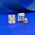 wholesale S925 silver jewelry simulated emerald cut 7*9mm rectangular pagoda earrings for-0-2