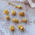 wholesale Gold-plated S925 Silver Gourd Accessories DIY Bracelet Necklace Octagonal Bead Spacer Beads Handmade Cord Accessories Pendant-0-0
