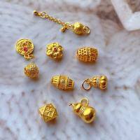 wholesale Gold-plated S925 Silver Gourd Accessories DIY Bracelet Necklace Octagonal Bead Spacer Beads Handmade Cord Accessories Pendant-9# one