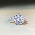 wholesale S925 Sterling Silver 5ct Moissanite Ring for Women D Color Moissanite VVS1-0-1