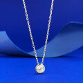 wholesale S925 Silver New Style 50 White Zircon Round Diamond Silver Necklace Classic Setting Live Cross-Border Hot Item-0-0