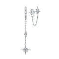 wholesale S925 Sterling Silver Cross-Border Best-Selling Zircon-Inlaid Octagram Fringe Earrings, Fashionable Commuter Star Earrings-0-0