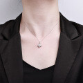 Sterling Silver Sunflower Pendant Necklace with Cubic Zirconia, New Design-0-1