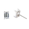 wholesale 925 Sterling Silver 1ct Moissanite Square Stud Earrings, Cross-Border Bestseller Minimalist Four-Prong Earrings Wholesale-0-2