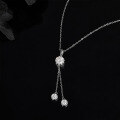 wholesale 925 Sterling Silver Plated White Gold Cross-border wholesale niche fringe moissanite pendant high-end sense personalized necklace-0-1