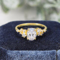 wholesale 10/14/18k White Gold, Rose Gold, Yellow Gold High-end Ins Style Fresh and Elegant 1 Carat Moissanite Ring-0-1