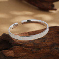 wholesale 9999 Pure Silver Full Star Solid Silver Bracelet for Women, Fashionable High-End Solid Bangle, Gift for Mom-0-3