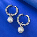 wholesale S925 Sterling Silver 100 Pearl Earrings Luxury Micro-Inlaid Ins Women's Earrings Live Stream Best Seller-0-3