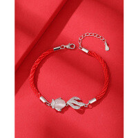 wholesale 925 Sterling Silver Cat's Eye Koi Fish Bracelet for Women, Woven Red String Small-Scale Rope Gift for Best Friend or Girlfriend New Year's Present-Koi Bracelet 925 Silver