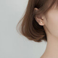 wholesale S925 Sterling Silver Korean Style Minimalist Diamond-Studded Cross X Letter Earrings for Women, Small and Delicate for Healing Ear Piercings G7426-0-3