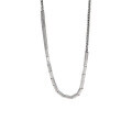 wholesale S925 Sterling Silver 201 Korean Version Ins Niche Design Minimalist Versatile Heavy Duty Rectangular Tube Texture Women's Collarbone Necklace-0-5