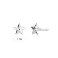 wholesale S925 Sterling Silver Ear Studs In Stock Wholesale, Plain Five-pointed Star With Dangling Ear Pin, Color-plated Real Gold, Star-shaped Foreign Trade Earrings-0-5
