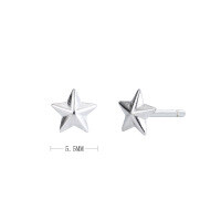 wholesale S925 Sterling Silver Ear Studs In Stock Wholesale, Plain Five-pointed Star With Dangling Ear Pin, Color-plated Real Gold, Star-shaped Foreign Trade Earrings-925 silver platinum plated 925 silver
