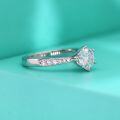 wholesale S925 Sterling Silver 50-Point 1-Carat Moissanite Micro-Paved High-End Women's Six-Prong Ring, Non-Tarnish, Niche Wholesale-0-2
