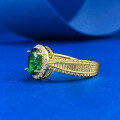 wholesale S925 silver jewelry ring, 6*8mm simulated emerald, fresh and fashionable ring for spring and summer seasons-0-1