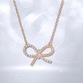 wholesale 18K Gold Bow Set with Lab-Grown Diamonds Sweet Gold Necklace Lucky Series Rose Gold K Gold Necklace for Women-0-1