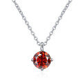 wholesale S925 Sterling Silver Wholesale 1 Carat D Color Moissanite Pendant with Diamond Accents Classic Four-Prong Necklace for Women-0-17