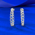 wholesale S925 silver geometric hollow-out mesh earrings, cross-border style, daily and trendy-0-2