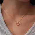 14K Gold Plated 925 Sterling Silver Moissanite Heart Pendant Necklace-0-1