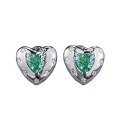 wholesale S925 Sterling Silver Style 5*5mm Paraiba Heart-shaped Stud Earrings Fashion Commuting Live Stream Ready for Dropshipping-0-4