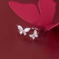 wholesale S925 full diamond butterfly open ring, Korean style minimalist and elegant women's jewelry R00339-0-2