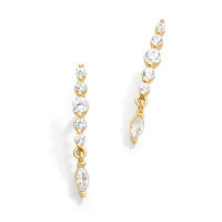 wholesale S925 Sterling Silver Daily Minimalist Zircon Earrings, Elegant European Style-Gold-2 925 silver