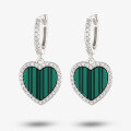 wholesale 925 Sterling Silver Heart Earrings for Women, Luxury High-End Ins Style Malachite and Red Agate Necklace Valentine's Day Set-0-11