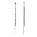wholesale S925 Sterling Silver Korean-style Long Iridescent Coastline Fringe Ear Thread with Silver Fine Glitter Stardust Earrings-0-4