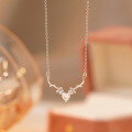 wholesale S925 Sterling Silver Antler Reindeer with You Diamond Pendant Necklace for Women, Fashionable and Luxurious Niche Design High-End Collarbone Chain-0-5