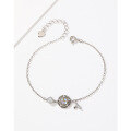 wholesale S925 Sterling Silver Dreamcatcher Bracelet with Glass Stones, Women's Light Luxury Minimalist Style Delicate Korean Version Accessory-0-2