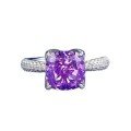 wholesale 925 Sterling Silver New Jewelry Lavender Purple 8*8 Goddess Pink Bud Gentle Style Ring Live Broadcast Edition-0-4