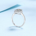 wholesale PT950 Gold Plated 925 Sterling Silver Women's Ins Style Unique Finger Ring with Fancy Rectangular Moissanite Stone, Minimalist Luxury Small Diamond Ring-0-2