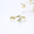 wholesale S925 silver Japanese INS-style moon synthetic opal ring, women's opal protein stone lightweight luxury jewelry-0-1