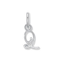 wholesale 925 Sterling Silver Irregular English Letter Pendant Ins Necklace For Women-Q-Single Pendant/White Gold