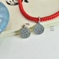 wholesale 925 Sterling Silver Retro Zodiac Year of the Dragon Ethnic-style Pendant Minimalist Handmade Red Rope Braided Bracelet Artistic Charm-0-3