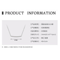 925 Silver 2-Carat Pink Diamond Invisible Necklace Mermaid's Tear Dopamine Pendant-Smile Necklace [White Gold]  925 Silver