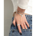 wholesale S925 Sterling Silver Korean Version INS Original Niche Design Minimalist Vintage Distressed Chain Textured Bracelet for Women-0-2