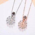 wholesale S925 Sterling Silver Maker's Ferris Wheel Rotating Projection Diamond-Inlaid Necklace 100 Languages I Love You Fashion Light Luxury Jewelry-0-7