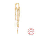 wholesale S925 Sterling Silver Classic Hoop Earrings with Tassel Chain, Versatile Fashion Ear Cuffs,INS-0-0