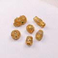 wholesale S925 Gold-Plated Full Diamond Turning Bead Spacer Semi-Finished DIY Jewelry Crystal Jewelry Bracelet Necklace Accessories-0-0