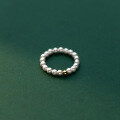 wholesale S925 silver light pearl shell bead ring for women, lightweight luxury temperament gold bead hand-knotted J9590-0-3
